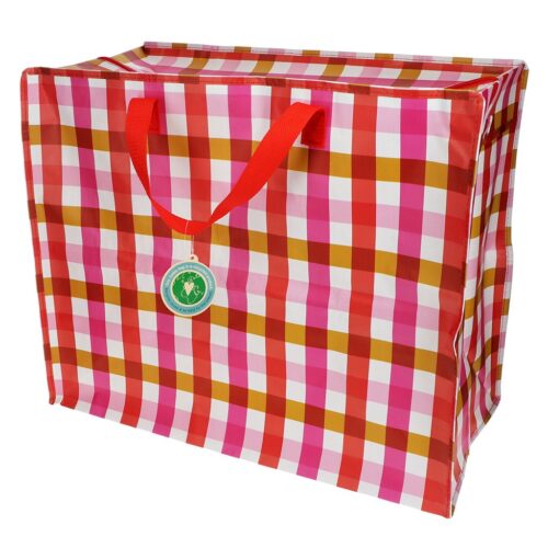 Rex London - Jumbo opberg tas Gingham pink