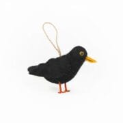Sjaal met verhaal - Vogeltje van vilt - Merel