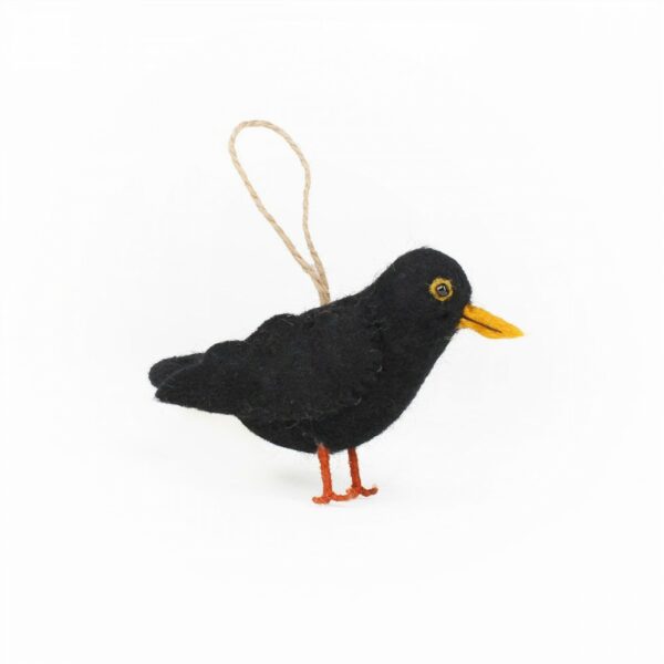 Sjaal met verhaal - Vogeltje van vilt - Merel