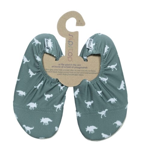 Slipstop shoes - kids dino green