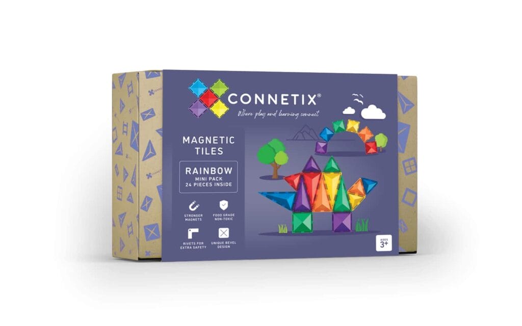 Connetix Magnetic tiles - RAINBOW mini pack 24 piece