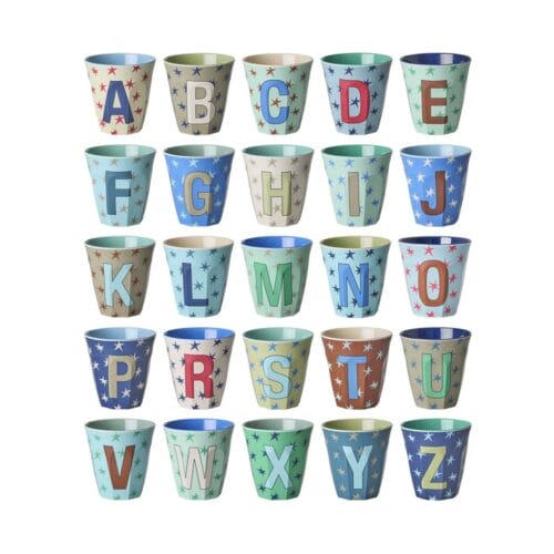 Rice - Melamine letterbeker alfabet sterren