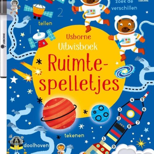 Usborne - Uitwisboek ruimtespelletjes