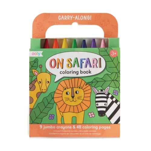 Ooly - Meeneem kleurboek met jumbo krijt - safari