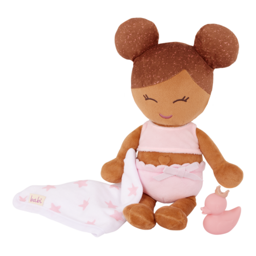 Lullababy - Badpop groot met accessoires bruin haar