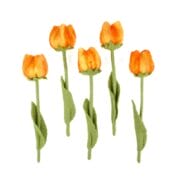 Sjaal met verhaal - vilten bloem tulp geel Olivia