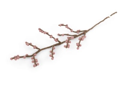 Gry & Sif - Vilten tak met roze besjes bruine steel