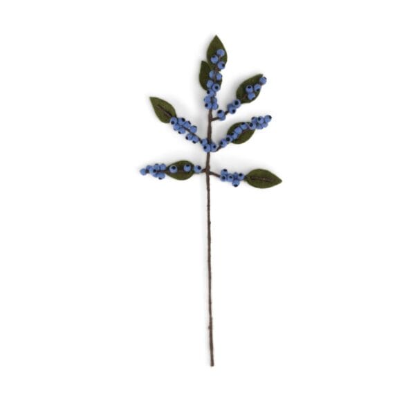 Sjaal met verhaal - Vilten tak blauwe bes