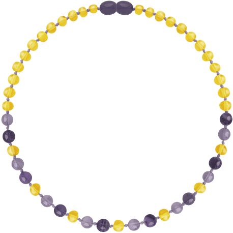 Barnsteen ketting kind - Amethist en Jade