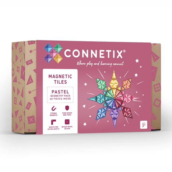 Connetix Magnetic tiles - PASTEL geometry pack 40 piece