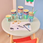Rice - Melamine letterbeker alfabet Vintage blue