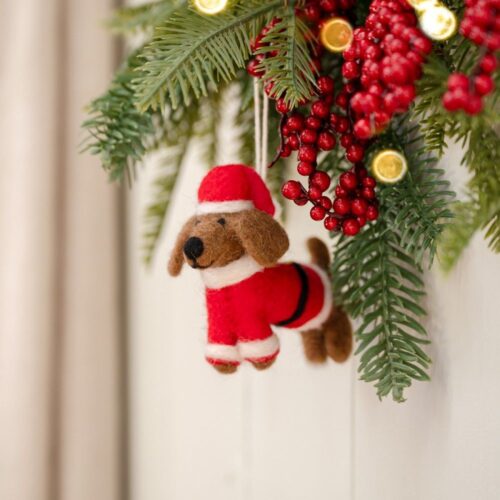 Sjaal met verhaal - Teckel kerstman