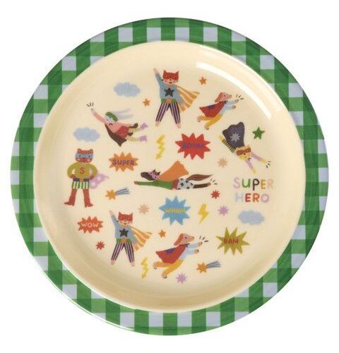 Rice - Melamine bord - Super hero groen