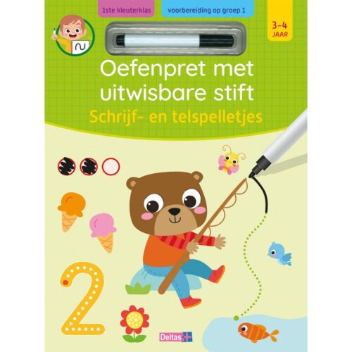 Deltas - Oefenpret met uitwisbare stift - Schrijf en telspelletjes