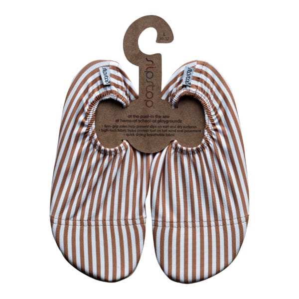 Slipstop shoes - kids cognac stripe