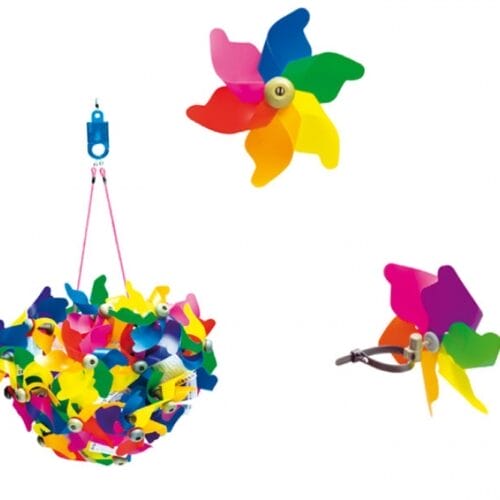 windmolen regenboog voor op de fiets of step