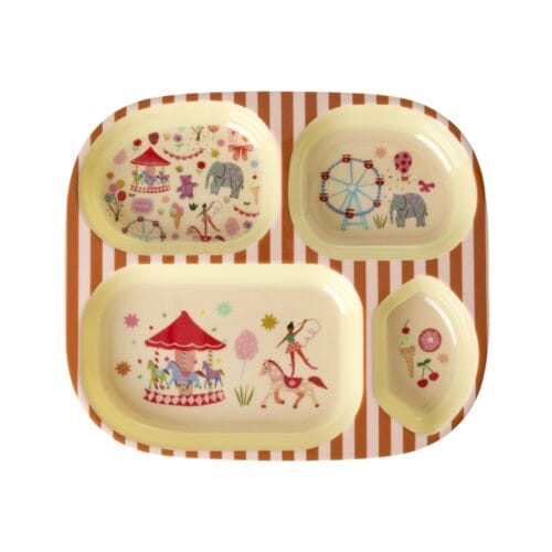 Rice - Melamine vakkenbord - fun fair rood