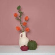Sjaal met verhaal - vilten tak Physalis lampion
