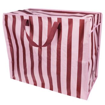 Rex London - Jumbo opberg tas streep pink brown