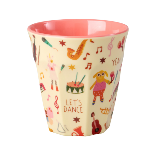 Rice - Melamine beker medium - Pink Music band