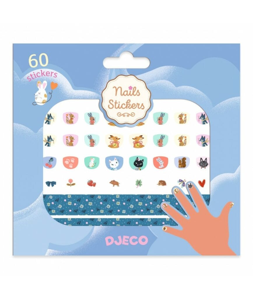 Djeco - Nagelstickertjes dieren blauw