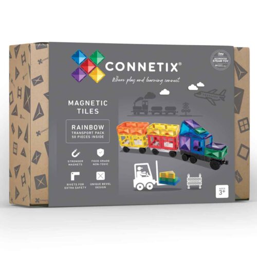 Connetix Magnetic tiles - RAINBOW transport pack 50 piece