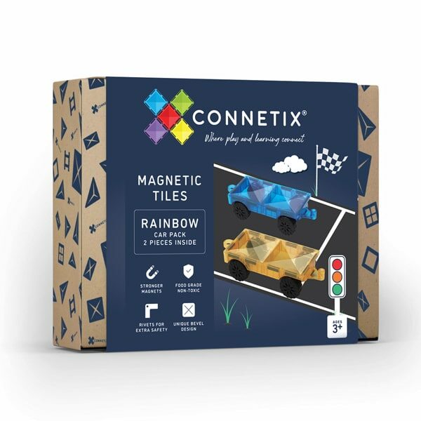 Connetix Magnetic tiles - RAINBOW car pack 2 piece
