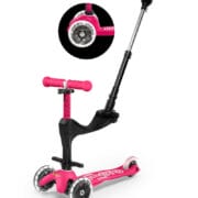 Micro step - Mini3in1 deluxe push led roze