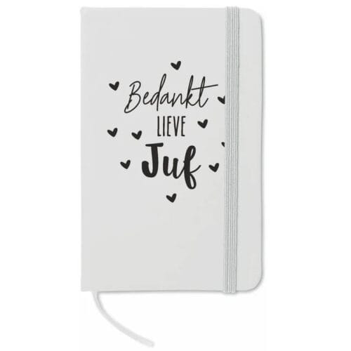Notitieboekje wit - Bedankt lieve juf