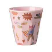 Rice - Melamine beker - Super hero roze
