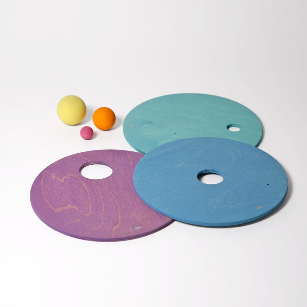 Grimms x Stapelstein - Rolling discs cool pastel