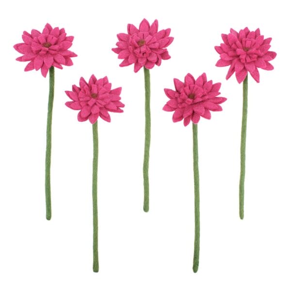 Sjaal met verhaal - vilten bloem Gerbera fuchsia