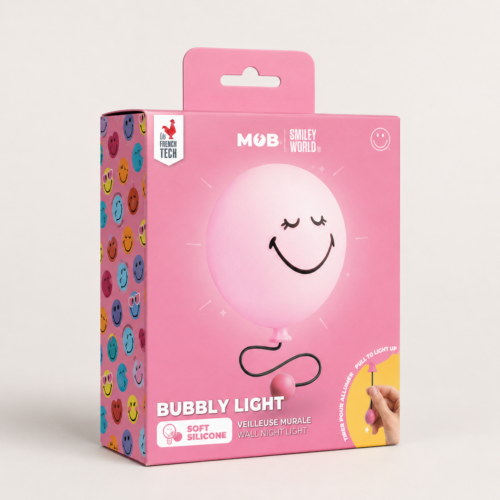 MOB - Bubbly light smiley world - pink