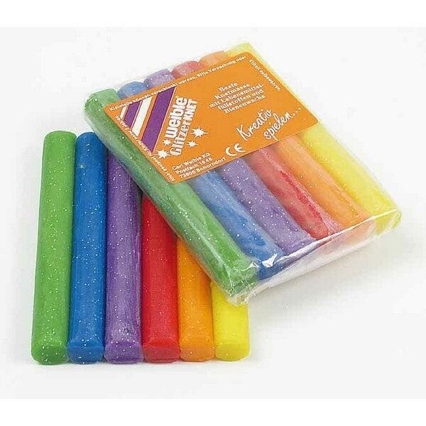 Weible Kneedbijenwas zacht 6 stuks glitter 90 gram