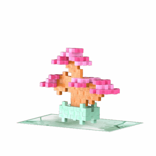 Plus plus - Bonsai roze boompje