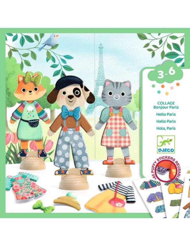 Djeco - Collage aankleden Bonjour