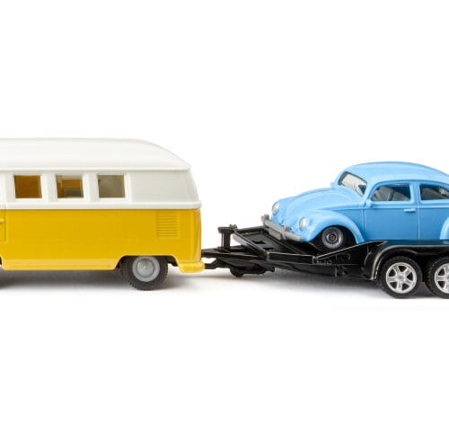 Siku - VW T1 camper met trailer en Beetle 2567