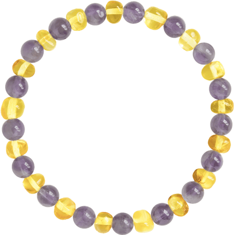 Barnsteen armband volwassenen - Amber en Amethist