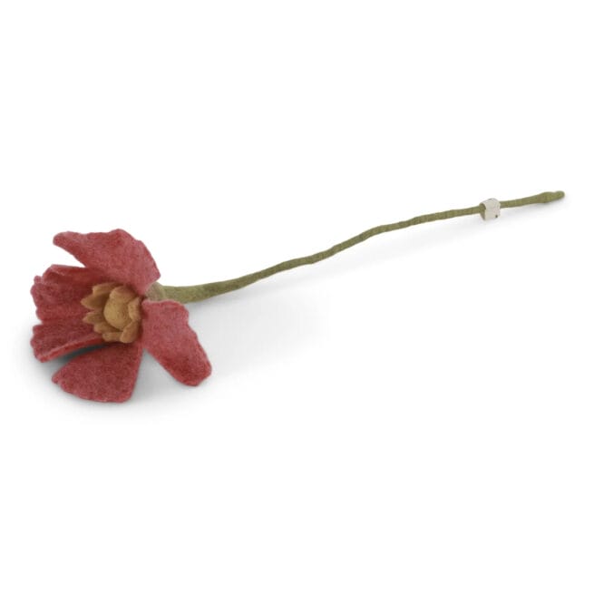 Gry & Sif - Vilten bloem klaproos raspberry