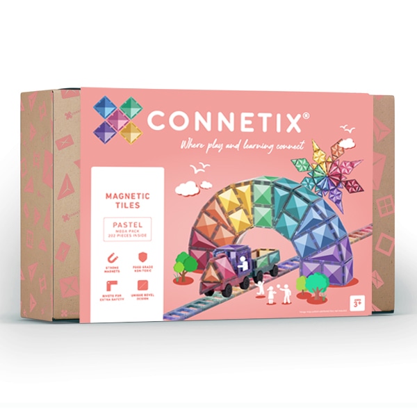 Connetix Magnetic tiles - PASTEL mega pack 202 piece