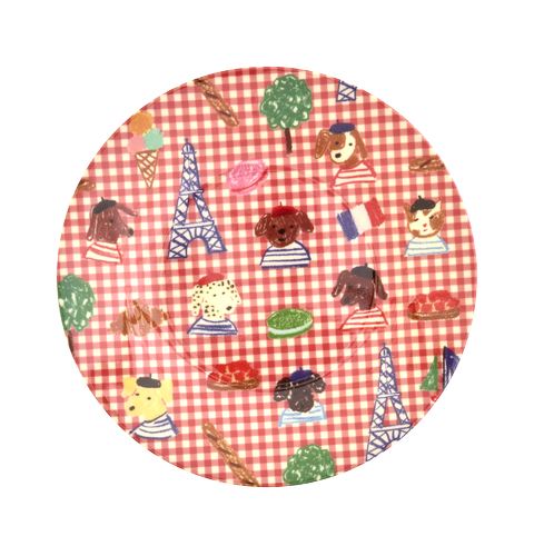 Rice - Melamine bordje - Kids in Paris red
