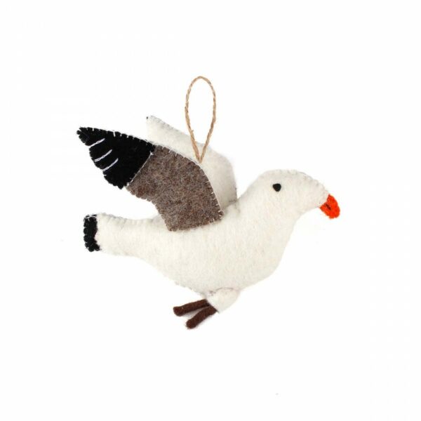 Sjaal met verhaal - Vogeltje van vilt - Meeuw
