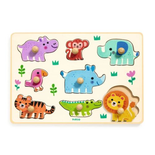 Djeco - Houten puzzel Hippo'n Co