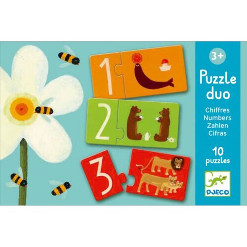 Djeco - Eerste puzzel duo cijfers en dieren 3+