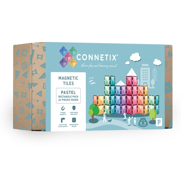 Connetix Magnetic tiles - PASTEL rectangle Pack 24 piece