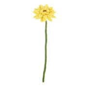 Sjaal met verhaal - vilten bloem Gerbera geel