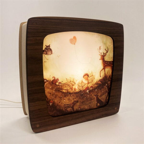 Het Houtlokael - Seizoenslamp luxe versie walnut