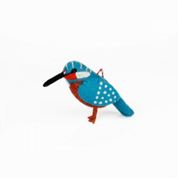 Sjaal met verhaal - Vogeltje van vilt - ijsvogel