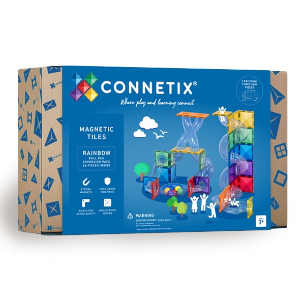 Connetix Magnetic tiles - RAINBOW expansion ball run pack 66 piece (uitbreiding op ball run basis set)