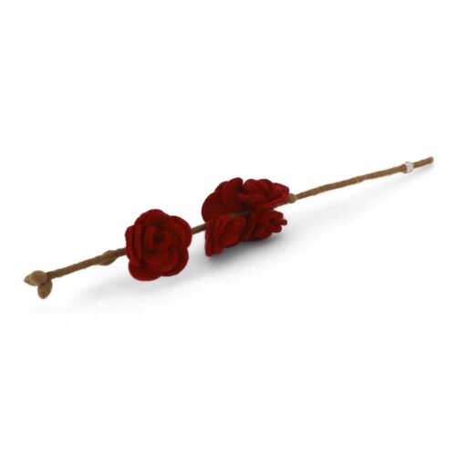 Gry & Sif - Vilten bloem rozentak dark red